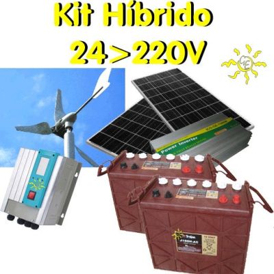Kit Hibrido Solar-Eólico de 5 a 6Kw día