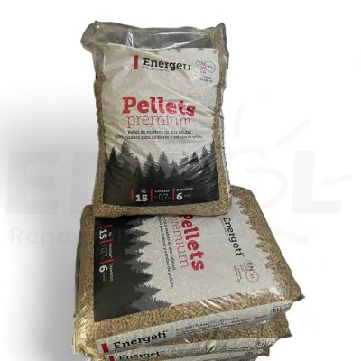 100% andalucian Energeti EN Plus A1 Premium certified wood pellets in 15 Kg bags