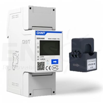 Single phase SmartMeter Chint DDSU666 100A with 1x CT for SAJ Inverters